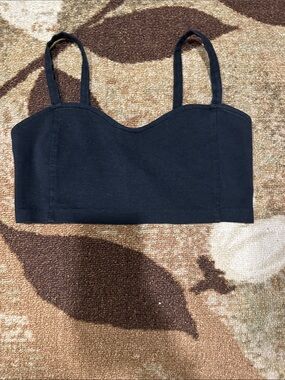 Brandy Melville Black Cropped Bralette w/See Through Back